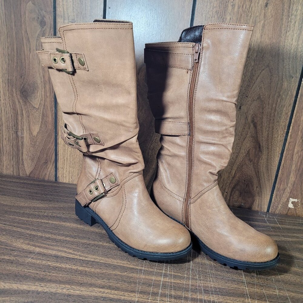 Women Tan Light Brown Boots Casual Size 8 NEW